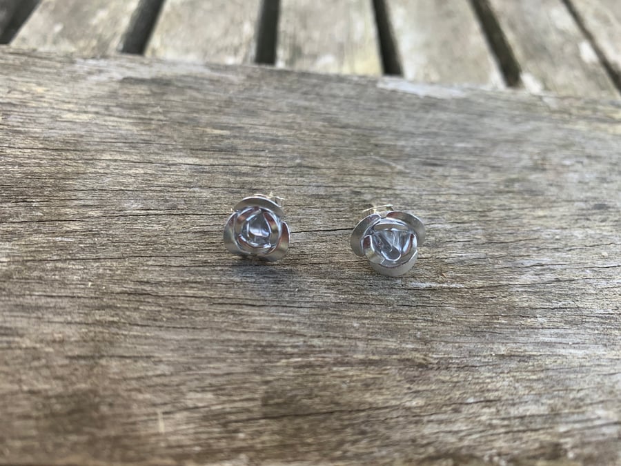 Silver metal rose studs