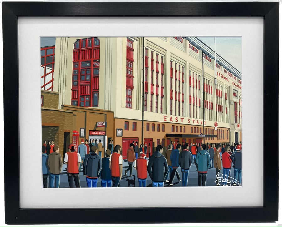 Arsenal FC, Highbury Stadium. Quality Framed, Football Art Print 14" x 11" Frame