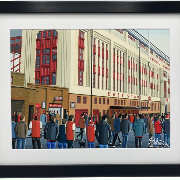 Arsenal FC, Highbury Stadium. Quality Framed, Football Art Print 14" x 11" Frame