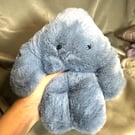 Handmade Yeti, Dusty Blue Fur, Weighted, Squishy, Soft, Emotional Support Plush