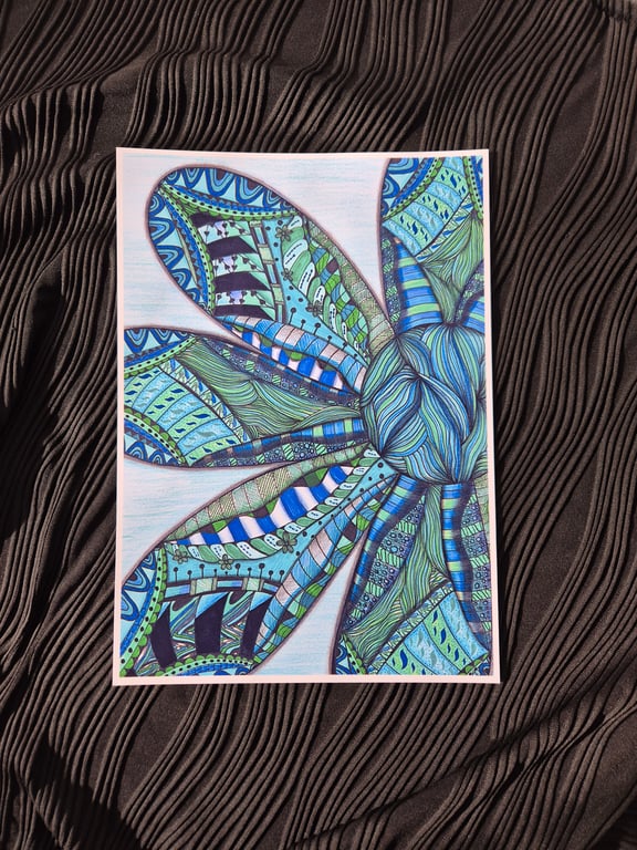 Abstract Art Print - A4 Unframed Flower Pattern Art - Bloom In The World