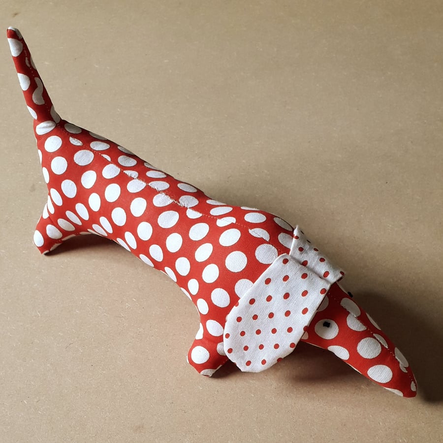 Sausage Dog or Dachshund Soft Toy – large red