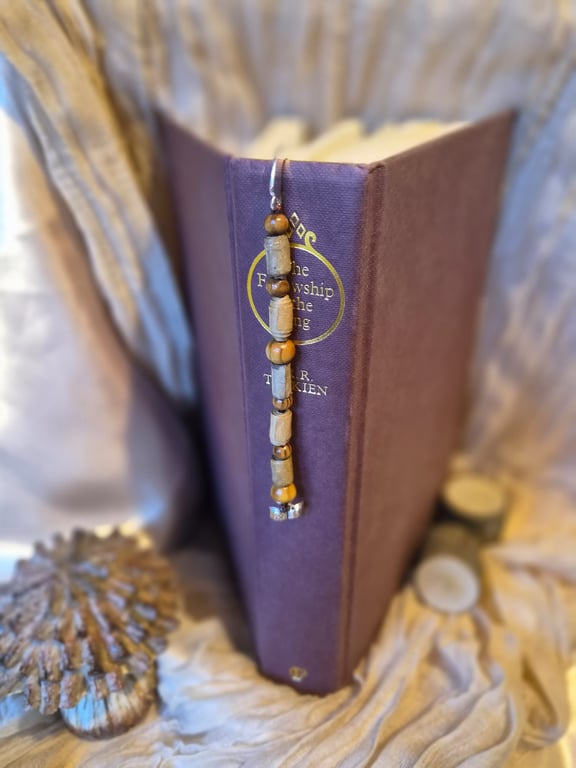 Natural beaded Bookmark (one of a kind!) 