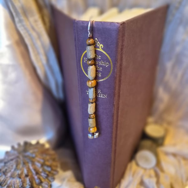Natural beaded Bookmark (one of a kind!) 