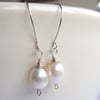 Pearl Earrings Wrapped in Sterling Silver Wire