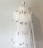Gardenia - Floral White Wedding Veil With Embroidered Flowers 
