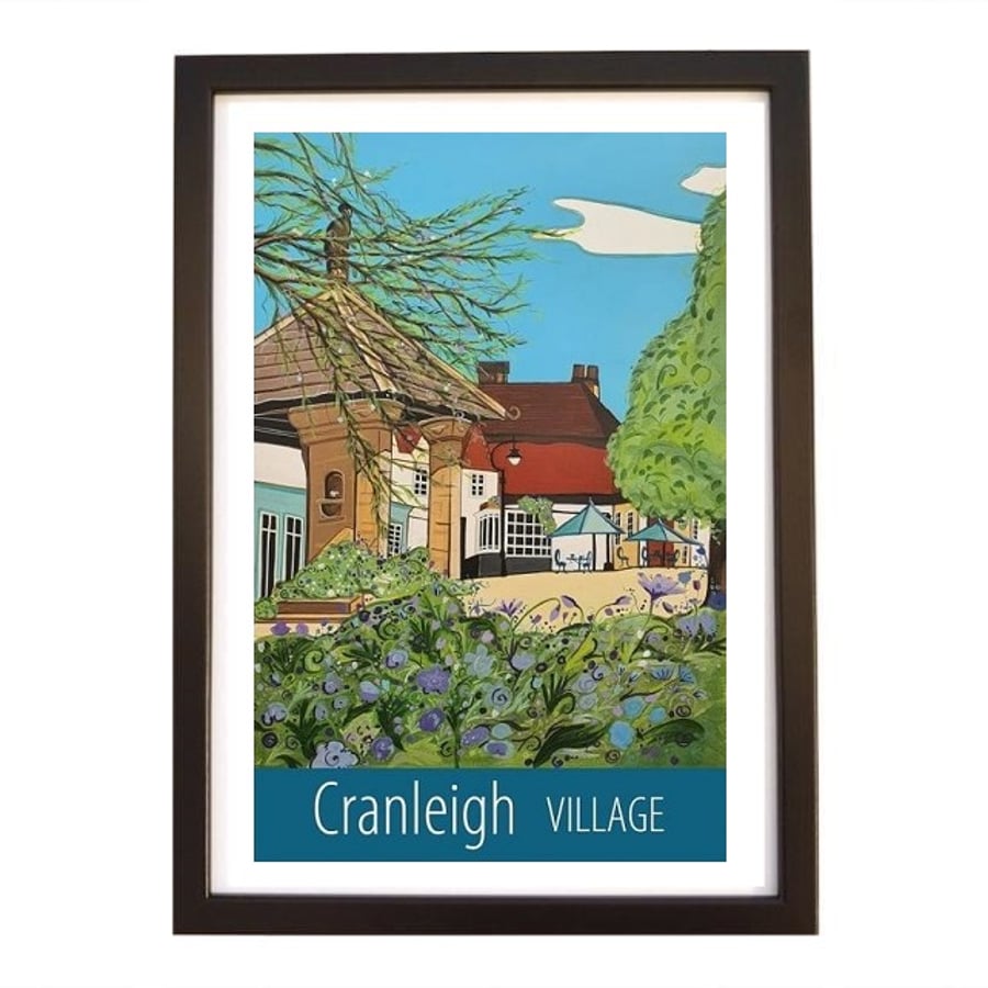 Cranleigh Village travel poster print by Susie West