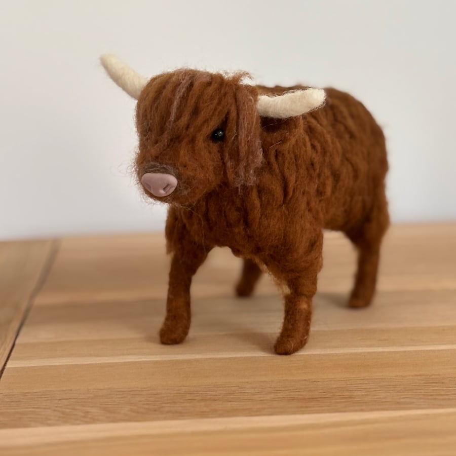 Handmade Needle felt Highland cow