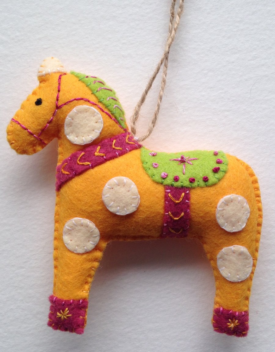 Christmas Dala Horse Tree Decoration