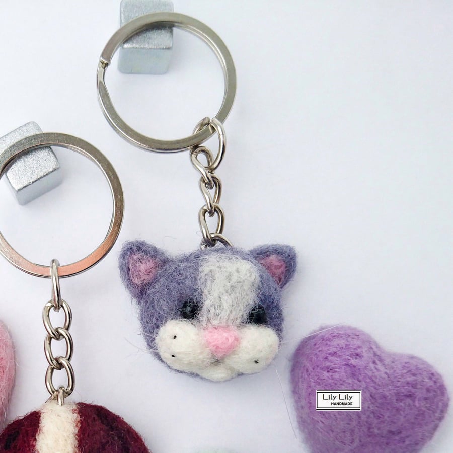 SOLD Cat keyring, bagcharm, keycharm by Lily Lily Handmade