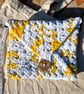 Yellow cotton lined pouch, Small crochet hand stitched pouch, Christmas gift - Image 2