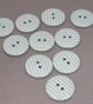 10 Candy Striped Sage Green Buttons - Image 1
