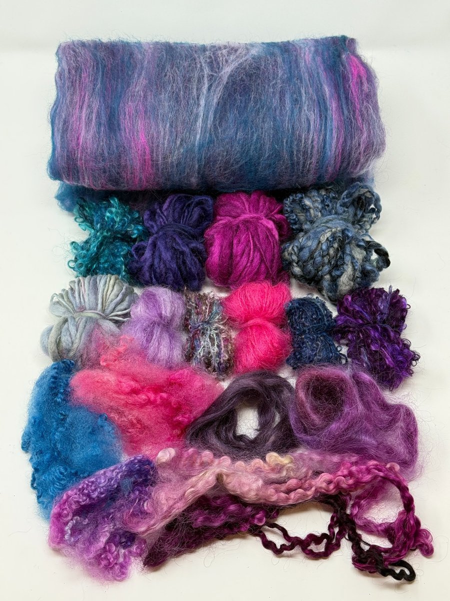 Scarf Kit: Blueberry Purple Luxury Textured Wool Felt Scarf Kit
