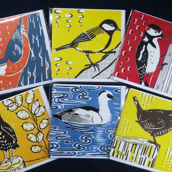 Set of 12 mini bird cards