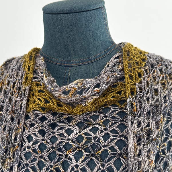 Handmade Silk and Merino Wool Lacey Shawl