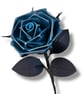 Dark Teal Leather Rose - Unique Gift for Anniversaries & Alternative Décor.