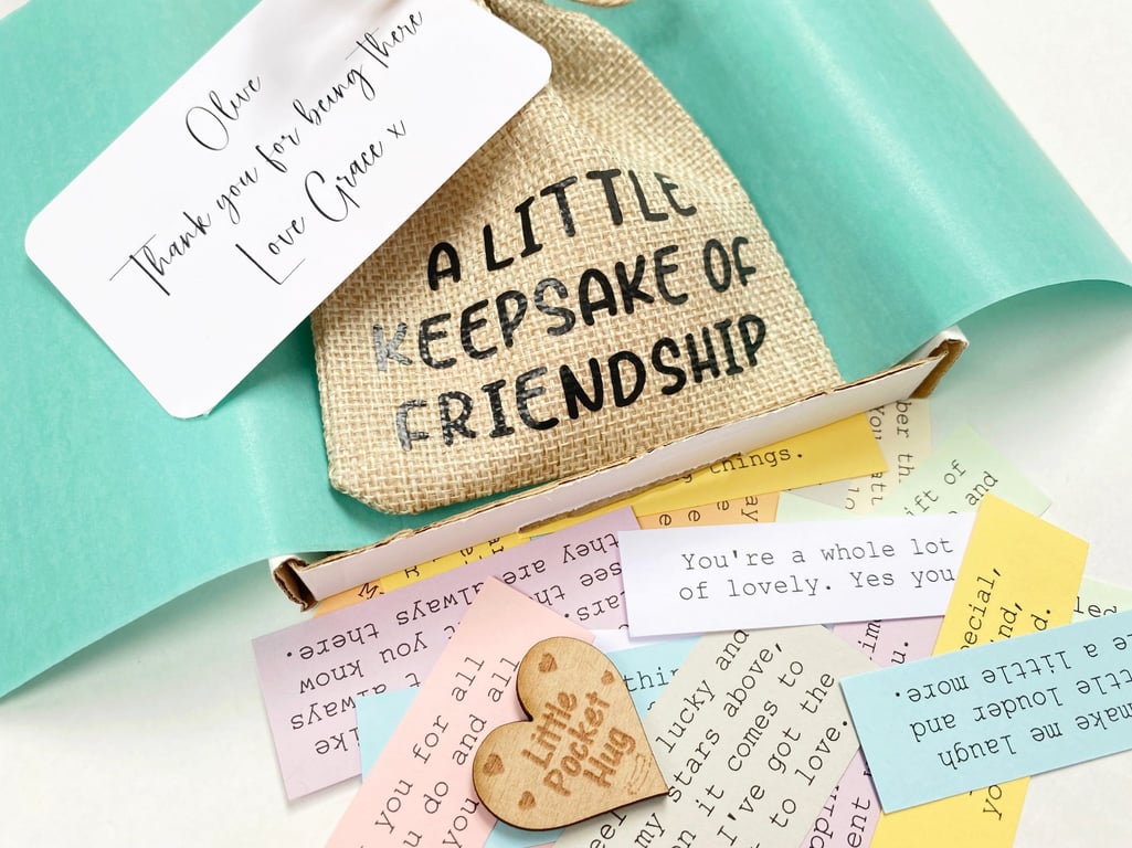 Friendship Quote Keepsake Bag, 31 Quotes, Friend Quotes Gift, Present For Friend