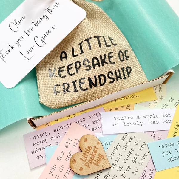 Friendship Quote Keepsake Bag, 31 Quotes, Friend Quotes Gift, Present For Friend