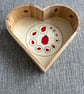Heart shaped wooden ornament, ladybird design.