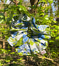Cute cottage core scrunchie in blue floral cotton - Image 2