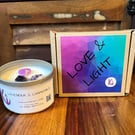 Lavender & Chamomile scented soy candle in a silver tin 