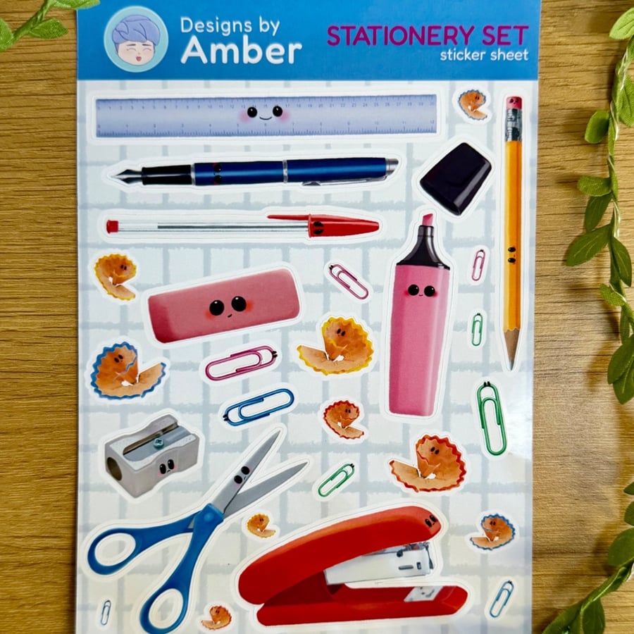 Stationery Sticker Matte Sheet - Planner Journal Accessories Kiss Cut