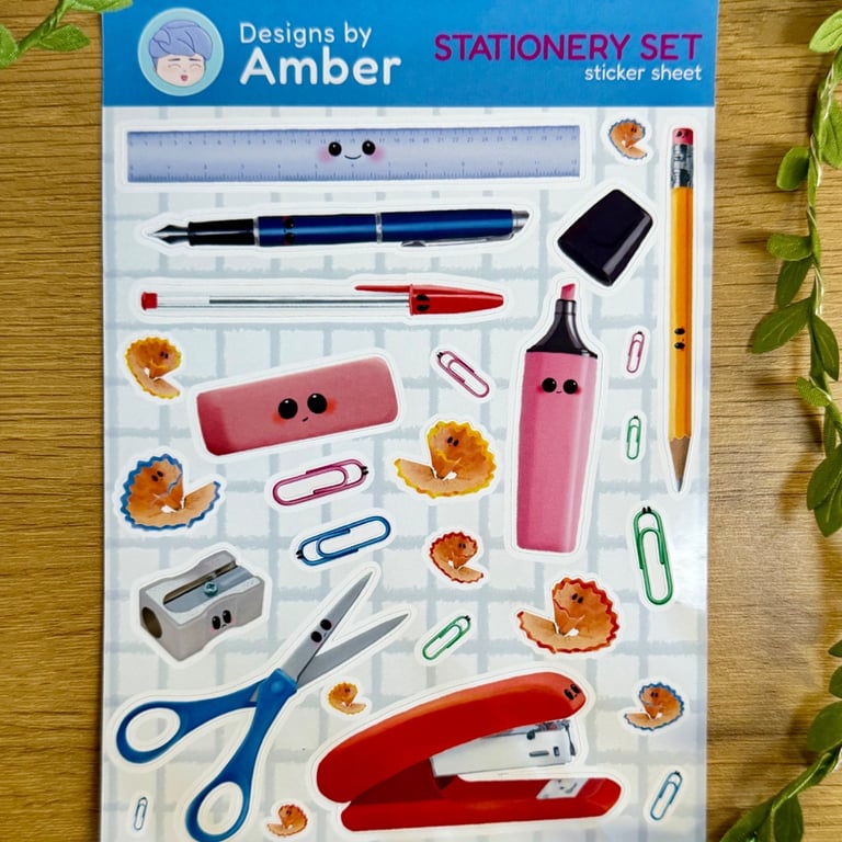 Stationery Sticker Matte Sheet - Planner Journal Accessories Kiss Cut