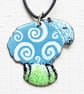 Sheep Pendant with Colourful Curls - in Enamels - Image 5