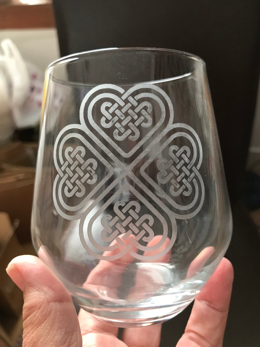 Hand Etched Celtic Heart Knot
