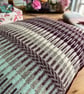 Rosanna cushion: Aubergine, Minty Green & Ecru. Handwoven in Wales - Image 5