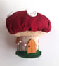 Toadstool Mushroom House Pin Cushion, handmade - Image 3