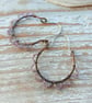 Handmade Copper Hoops with Amethyst Beads