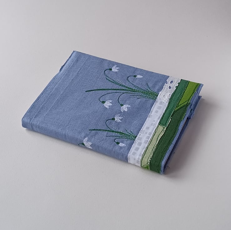 Notebook with a Removable Fabric Cover, Snowdro... - Folksy