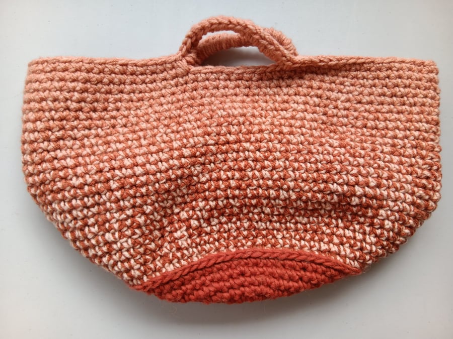 Crochet Basket Bag (Rustic Oranges) - holds so much!