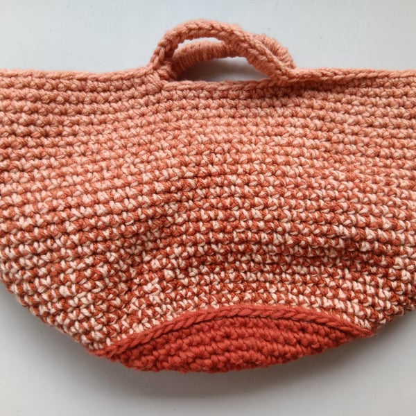 Crochet Basket Bag (Rustic Oranges) - holds so much!