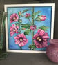 'Hollyhocks', Original Acrylic Painting, Garden Painting, Floral Painting, Gift. - Image 5