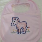 Zoe Zebra Embroidered Bib 