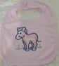 Zoe Zebra Embroidered Bib 