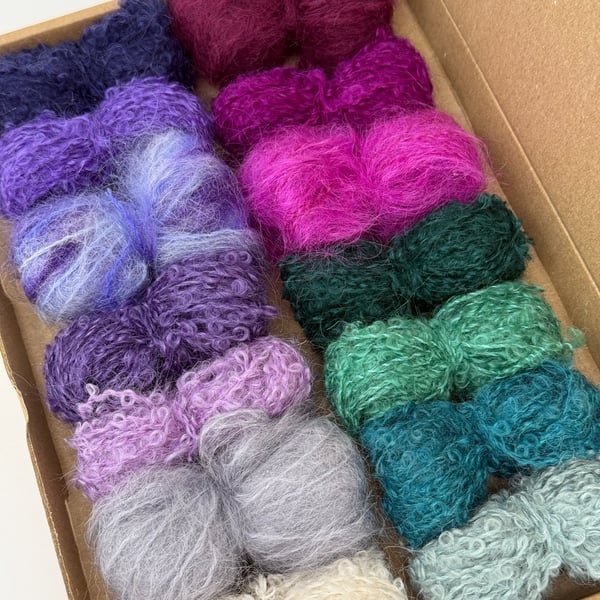 Small Thistle Mohair Wool Yarn Selection Pack for Wet Felting