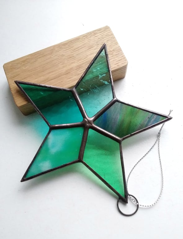 Stained Glass Star - Teal