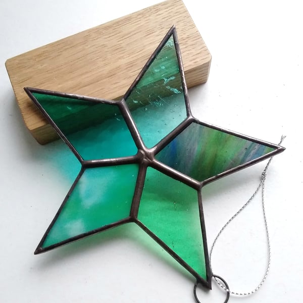 Stained Glass Star - Teal