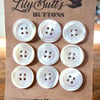 9 Vintage Mother of Pearl Buttons - 26mm