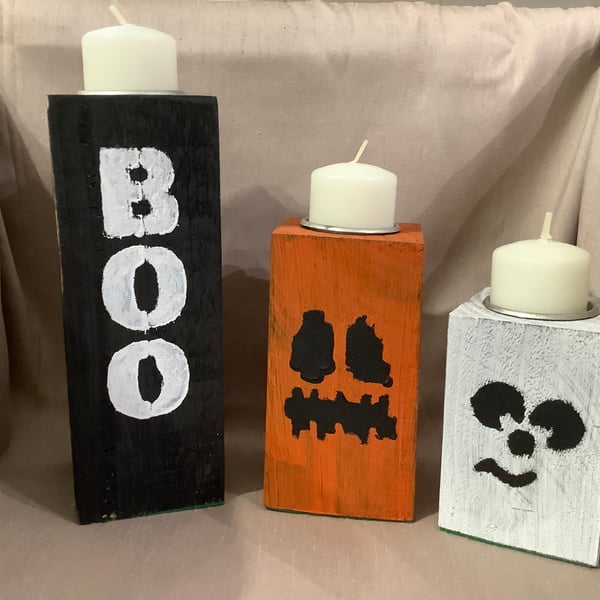 Halloween Handmade Spooky Candle Holders