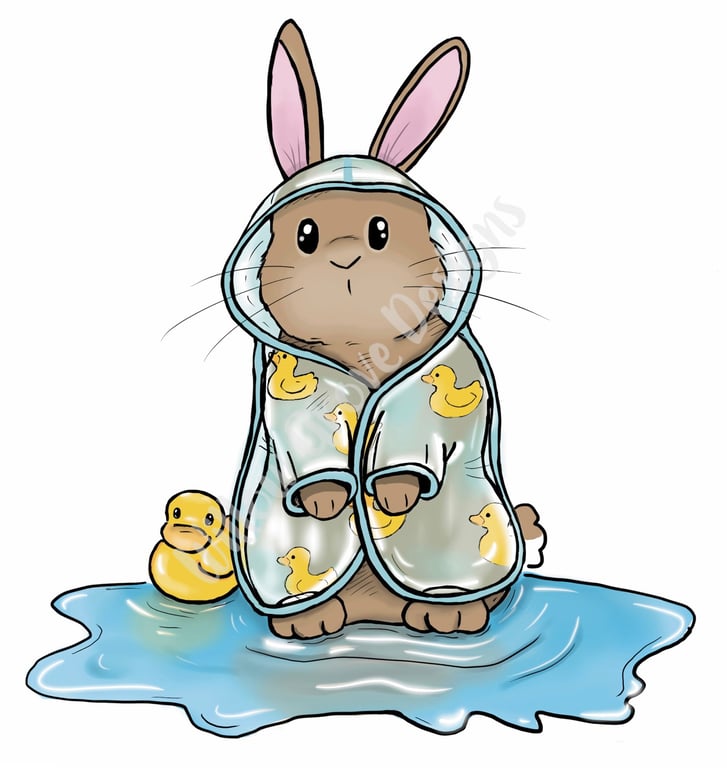 ‘Me and my rubber ducky’ Cute rabbit print 