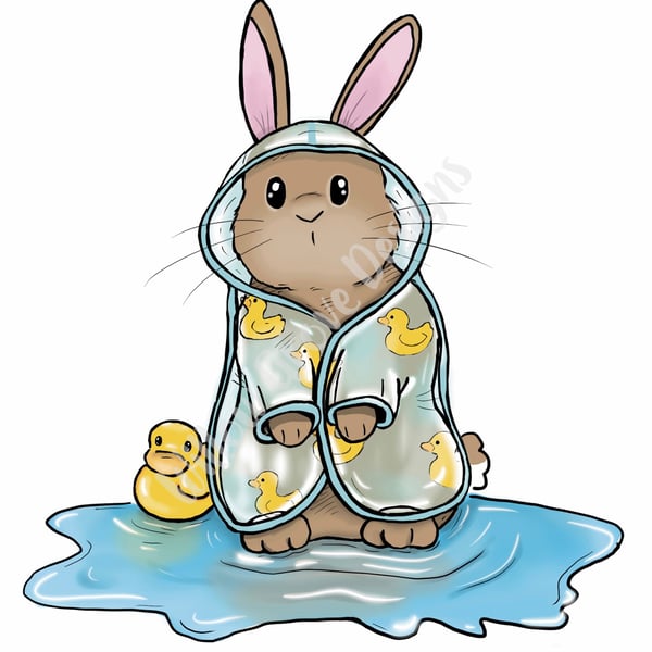 ‘Me and my rubber ducky’ Cute rabbit print 