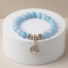 Aquamarine & Tree Of Life Bracelet