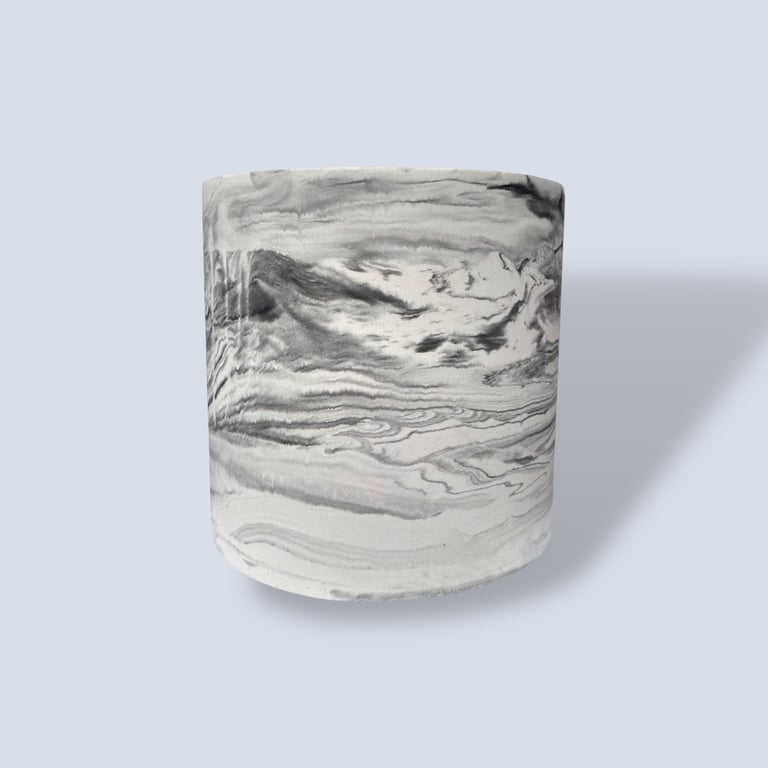 23 cm Extra Large Statement Plant Pot Black and Grey Marble Effect Round Planter