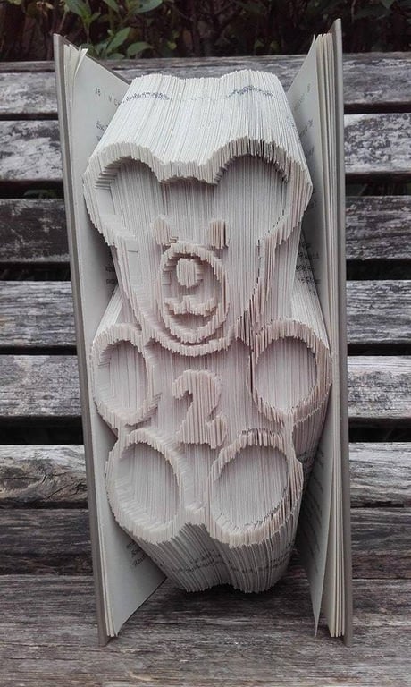 Alphabear Number 2 CUT & FOLD Book Folding Pattern - EMAILED PDF PATTERN