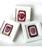  Fused Glass Heart Dichroic Picture Box framed Red 002 - Image 4