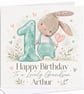 Personalised 1st Birthday Card, Cute Bunny Rabbit Card, Any Name & Relation - Image 6
